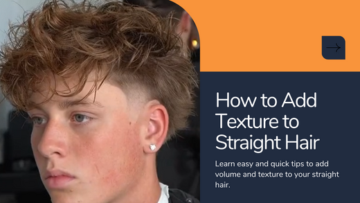 Textured Hairstyle Transformation: Before and after images highlight the shift from straight to textured hair with sea salt spray and texturing clay. Ideal for men with fine or thin hair seeking a trendy look.