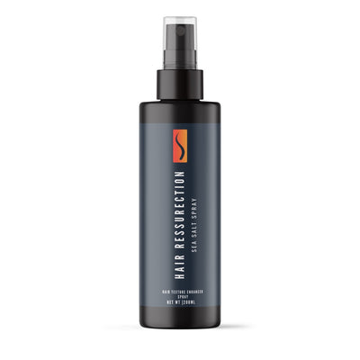 HR Sea Salt Spray bottle for adding volume and texture. Hair Resurrection's styling solution enhances natural hair movement for a beachy, wavy look without heaviness. Ideal for achieving a textured, voluminous hairstyle effortlessly